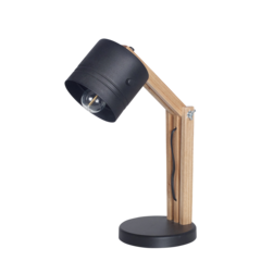 Lampara de escritorio velador E27 plegable en madera cabezal de metal nórdico retro CARILUX - comprar online