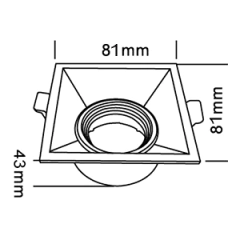 Embutido techo COSME cuadrado fijo 1 luz led GU10 CANDIL - comprar online