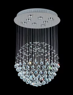 COLGANTE CRISTAL PLAFON LED ESFERA SIMPLE PARA GU 10 60CM DIAMETRO