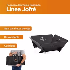 FOGONERO PARRILLA ASADOR JOFRÉ GLAMPING CUADRADO DESMONTABLE LB - Artyluz