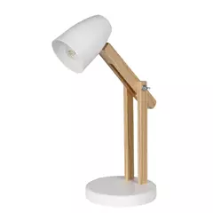 Lámpara de escritorio velador E27 plegable en madera con cabezal de metal pastel nórdico retro CARILUX