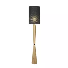 Lámpara de pie madera de lenga E27 maciza con separador en cromo pantalla de rafia blanca CARILUX en internet