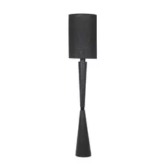 Lámpara de pie madera de lenga E27 maciza con separador en cromo pantalla de rafia blanca CARILUX - comprar online