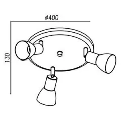 Aplique techo PROMO base circular 3 Luces GU10 CANDIL en internet