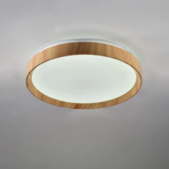 Plafón techo BORE 32w circular Ø50cm madera nórdico blanco VONDERK en internet