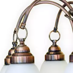 ARAÑA RUSTICA 8 LUCES CON VIDRIO TRANSPARENTE - comprar online