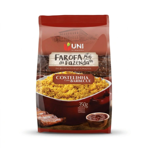 Farofa da Fazenda Uni Costelinha com Barbecue 350g – Caixa com 12 unidades