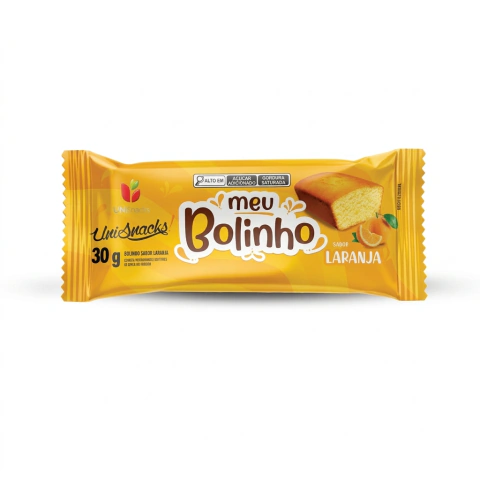Meu Bolinho Unisnacks Sabor Laranja 30g – Caixa com 60 unidades