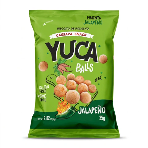 Biscoito de Polvilho Unisnacks Pimenta Jalapeño 35g – Caixa com 20 unidades