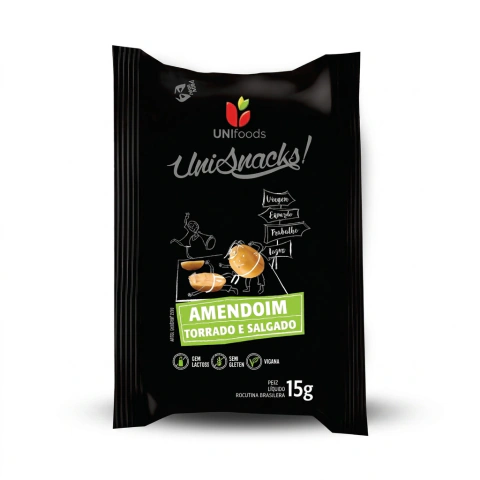 Amendoim Torrado Unisnacks Salgado 15g – Caixa com 250 unidades