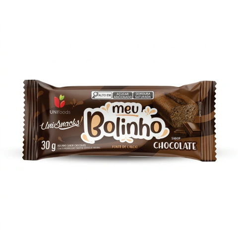 Meu Bolinho Unisnacks Sabor Chocolate 30g – Caixa com 60 unidades