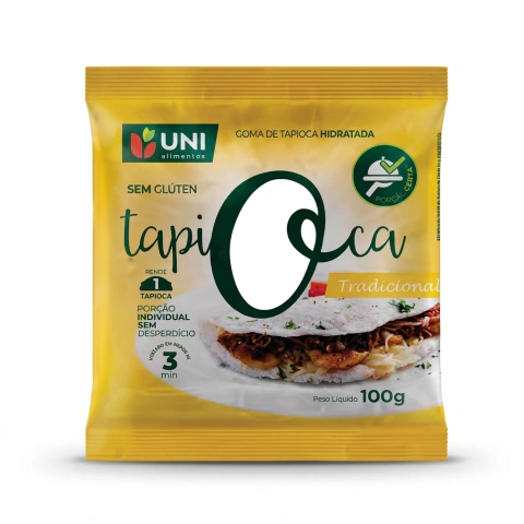 Tapioca Uni Tradicional 85g (16 displays com 5 unidades) – Caixa com 16 unidades