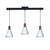 LINEA OSTENDE Colgante de 3 luces pantallas metalicas embudo