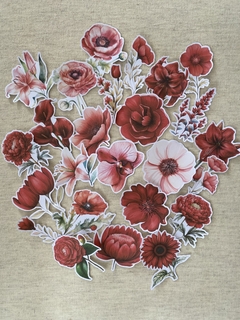 Kit adesivos flores vermelhas - comprar online