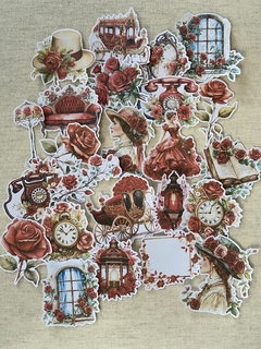 Kit adesivos vermelho vintage - comprar online