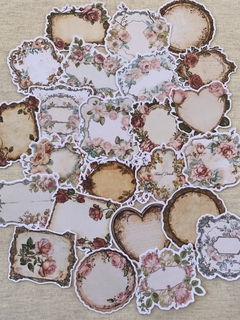 Kit adesivos tag floral rosa - comprar online