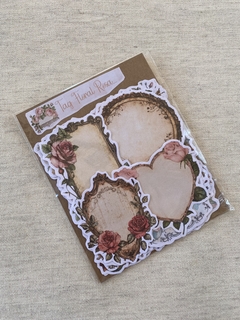 Kit adesivos tag floral rosa na internet