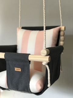Hamaca para Bebé Gris/Blanco-Rosa - comprar online