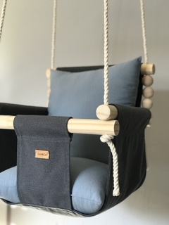 Hamaca para Bebé Gris/Celeste liso - comprar online