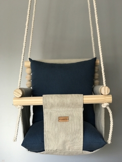 Hamaca para Bebé Beige/Azul liso