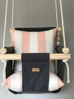 Hamaca para Bebé Gris/Blanco-Rosa