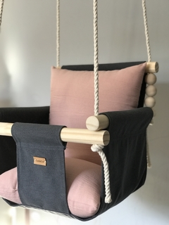 Hamaca para Bebé Gris/Rosa Viejo - comprar online