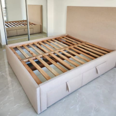 Cama con 4 cajones (Tapizado liso) - comprar online