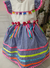 Imagem do Vestido Marina Azul com chapéu de palha decorado na tiara - (cópia)