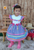 Vestido Marina Azul com chapéu de palha decorado na tiara - (cópia) - comprar online