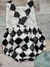 Jardineira Palhacinho, Preto e Branco - Atelier Lorena Tolentino