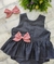 Conjunto Antônia jeans com xadrez