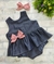 Conjunto Antônia jeans com xadrez - comprar online