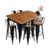 Mesa Tolix alta para banquetas tapa de madera de 140cm x 70cm con engrosado de 42 mm - comprar online