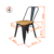 Sillas Tolix por 4 unidades negro microtexturado asiento de madera - tienda online