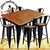 Mesa Tolix alta para banquetas tapa de madera de 140cm x 70cm con engrosado de 42 mm