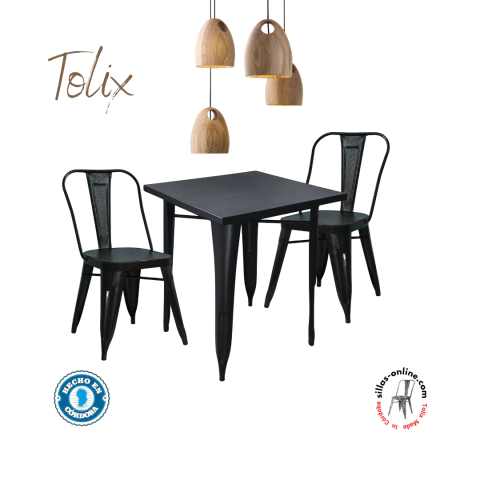Combo Mesa y Sillas Tolix | Equipamiento Gastronómico - sillas-online.com