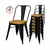 Sillas Tolix por 5 unidades negro microtexturado asiento de madera