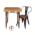 Imagen de Mesa Tolix tapa de 70cm x 70cm con engrosado a 42 mm en cobre viejo