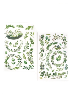 Cartela de adesivos Rub on - Decalque Folhagem