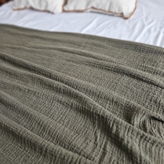 Manta/Pie de cama Peonia Verde Oliva