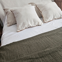Manta/Pie de cama Peonia Verde Oliva en internet
