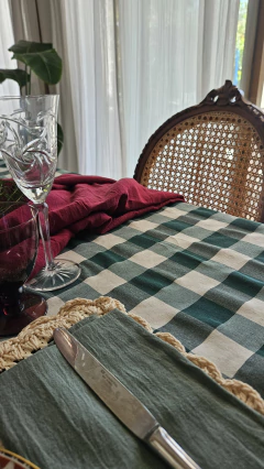 Mantel Cuadrillé Verde Inglés - Sentir la casa