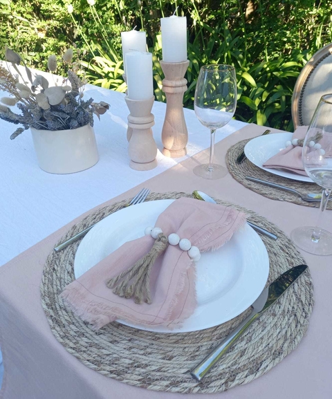 Servilletas tusor pack x 4 unidades rosa empolvado