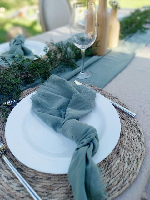 Servilletas gasa pack x 4 unidades verde tomillo - Sentir la casa