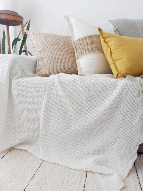 Manta pie de cama Orquídea - Blanca
