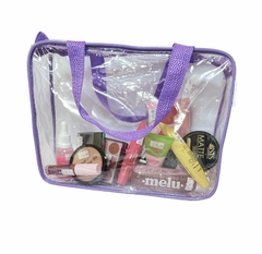 Imagem do Necessaire MALOTE transparente e LILÁS 30x23