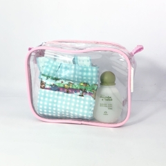 Mini Necessaire transparente e ROSA 15x12 - Gii Matos Makeup