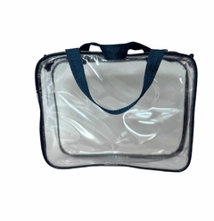 Kit com 3 necessaire TAMANHOS DIFERENTES transparente AZUL MARINHO - comprar online