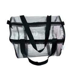 Bolsa / Mala para viagem transparente e preta com alça na internet