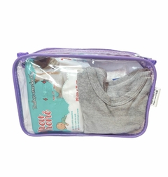 Imagem do Kit com 3 necessaire TAMANHOS DIFERENTES transparente LILÁS